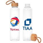 25oz. High Temp Glass & Bamboo Bottle - Clear