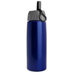 26 oz Metallic Flair Bottle - Ring Straw Lid - Blue