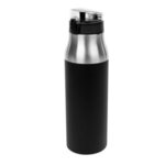 26 OZ. FULL LASER WILDER STAINLESS STEEL BOTTLE - Silver With Black