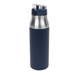 26 OZ. FULL LASER WILDER STAINLESS STEEL BOTTLE - Silver With  Navy