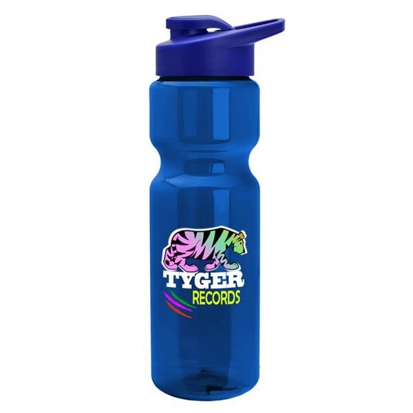 Main Product Image for 28 Oz Transparent Bottle With Snap Lid - Full Color Process