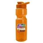 28 Oz. Transparent Bottle With Snap Lid - Full Color Process - Orange