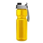 28 oz. Transparent. Bottle - Quick Snap Lid - Transparent Yellow