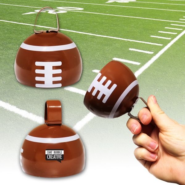 Main Product Image for 3 1/2" Football Metal Cowbell