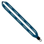 3/4" RPET Dye-Sublimated Lanyard with Plastic Clamshell - White