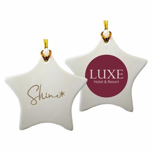 Main Product Image for Custom Imprinted Ceramic Ornament - Star - 3"