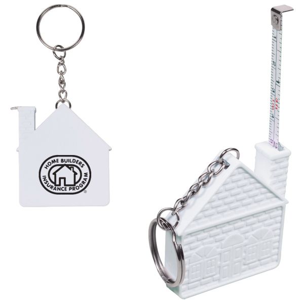 Main Product Image for Imprinted Key Tag With House Shaped Tape Measure 3 Ft