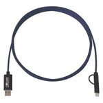 3-In-1 10 Ft. Braided Charging Cable - Navy Blue