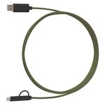 3-In-1 10 Ft. Braided Charging Cable - Olive