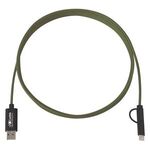 3-In-1 10 Ft. Braided Charging Cable - Olive