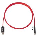 3-In-1 10 Ft. Braided Charging Cable - Red
