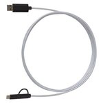 3-In-1 10 Ft. Braided Charging Cable - Silver