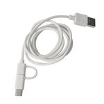 3-in-1 3 Ft. Charging Cable With Antimicrobial Additive - White