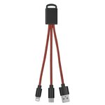 3-In-1 Braided Charging Buddy - Maroon