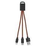 3-In-1 Braided Charging Buddy - Orange