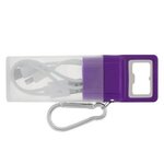 3-In-1 Ensemble Charging Cable Set With Bottle Opener - Purple