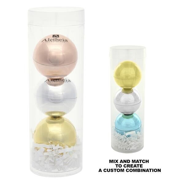 Main Product Image for 3-Piece Metallic Lip Moisturizer Ball Tube Gift Set