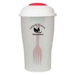 3-Piece Salad Shaker Set - Frost White With Red