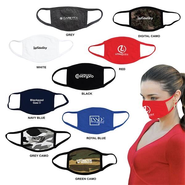 Main Product Image for Custom Printed Protective Cotton Mask  3-Ply 