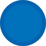 3" Self-Adhering Circle Shaped Light Up Glow Badge - Blue