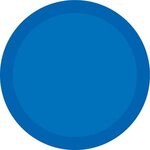 3" Self-Adhering Circle Shaped Light Up Glow Badge - Blue