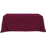 3 Sided Poly/Cotton Twill Table Cover-Screen Printed 8ft - Burgundy