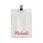 3" x 4" Printed Vertical Vinyl Pouch with Bulldog Clip - Clear