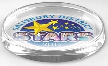Main Product Image for 3" x 5" x 3/4" - Oval Glass Award Paperweight - Full Color