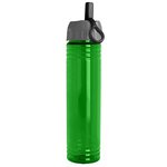 32 oz. Adventure Water Bottle with Ring Straw lid - Transparent Green