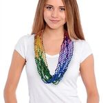 Buy 33" Rainbow (7mm) Segmented Mardi Gras Bead Necklace