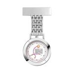 33MM METAL SILVER CASE, NURSE WATCH, 3 HAND MVMT, ... - Silver