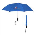 36" Arc Telescopic Folding Automatic Umbrella - Blue