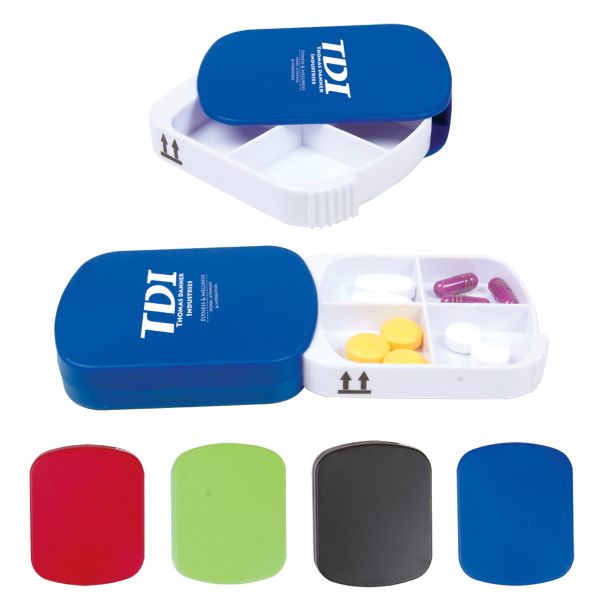 Main Product Image for Imprinted 4 Compartment Pill Case