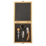 4 Piece Bamboo Wine Tool Set -  