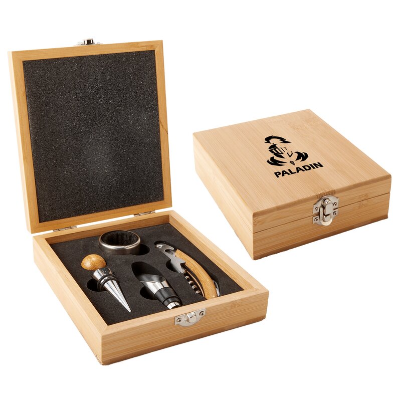 Main Product Image for 4 Piece Bamboo Wine Tool Set