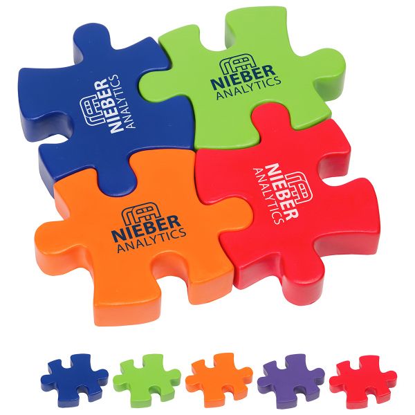 Main Product Image for Custom Printed Stress Reliever 4-Piece Connecting Puzzle Set