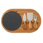 4 Piece Oval Slate Cheese Board Set