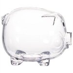 4" Plastic Piggy Bank - Clear