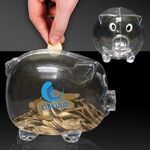 4" Plastic Piggy Bank - Clear