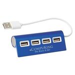 4-Port Aluminum Wave USB Hub - Blue