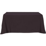 4 Sided Poly/Cotton Twill Flat Table Cover-Screen Printed 6ft - Black