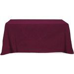 4 Sided Poly/Cotton Twill Flat Table Cover-Screen Printed 6ft - Burgundy