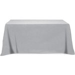 4 Sided Poly/Cotton Twill Flat Table Cover-Screen Printed 6ft - Gray