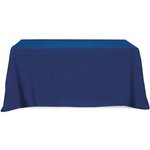 4 Sided Poly/Cotton Twill Flat Table Cover-Screen Printed 6ft - Navy Blue