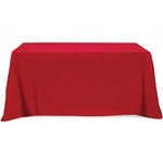 4 Sided Poly/Cotton Twill Flat Table Cover-Screen Printed 6ft - Red