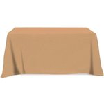 4 Sided Poly/Cotton Twill Flat Table Cover-Screen Printed 6ft - Tan