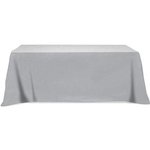 4 Sided Poly/Cotton Twill Flat Table Cover-Screen Printed - Gray