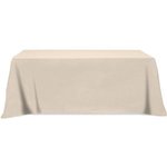 4 Sided Poly/Cotton Twill Flat Table Cover-Screen Printed - Ivory