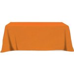 4 Sided Poly/Cotton Twill Flat Table Cover-Screen Printed - Orange