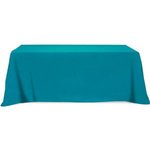 4 Sided Poly/Cotton Twill Flat Table Cover-Screen Printed - Teal